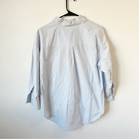 Anine Bing Mika Shirt in Blue Button Down Oxford Sz M - Picture 3 of 9